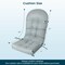 5" Thick PP Cotton High-Back Adirondack Chair Cushion with Neck and Back Support